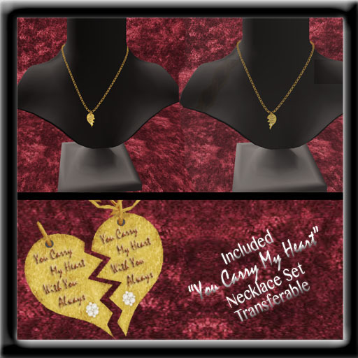 *MID*  You carry My Heart necklace Set In  Gold