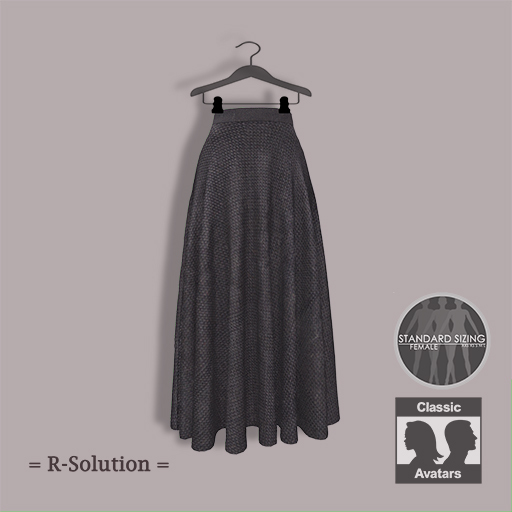 =R-Solution= Long Flowy Knitted Skirt Dark Grey