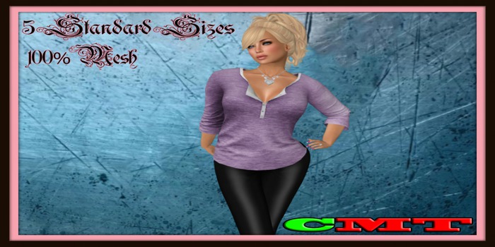 Henley Lowcut Blouse In Pink