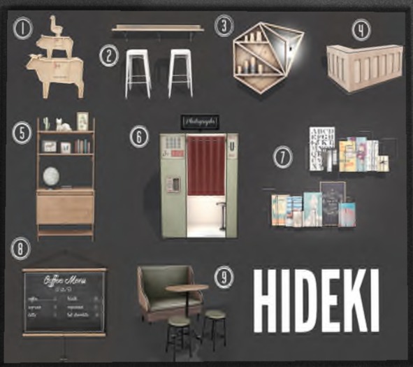 HIDEKI - 5 - Wall Shelf with decor
