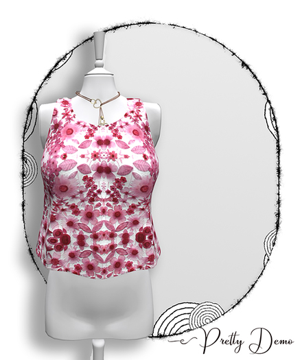 .::Pretty Demo::. Wrapped Blouse - Red Heart Flowers