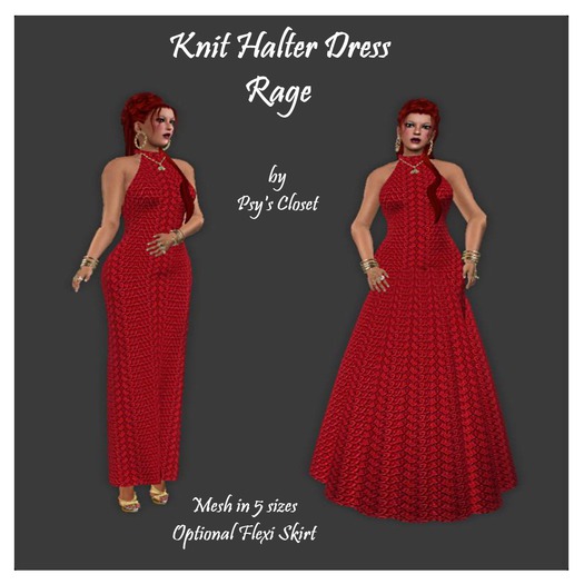 Knit Halter Dress Rage - by Psy's Closet
