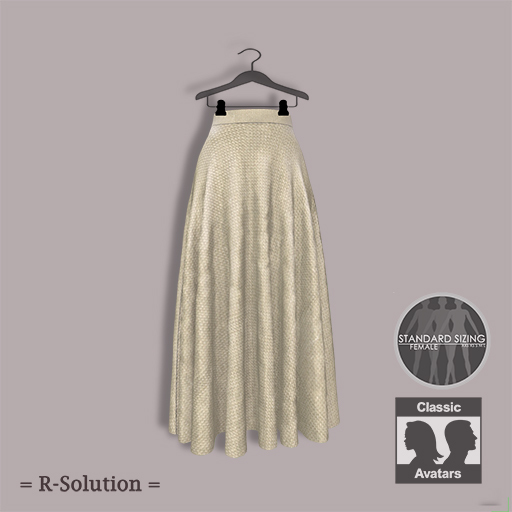 =R-Solution= Long Flowy Knitted Skirt Dark Beige