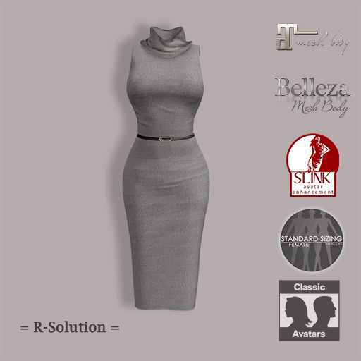 =R-Solution=  Cowl Neck Sleeveless Dress Grey