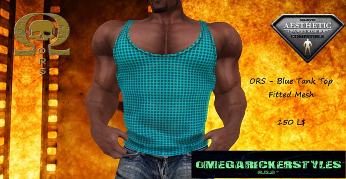 [ORS] Blue Tank Top - Fitted Mesh