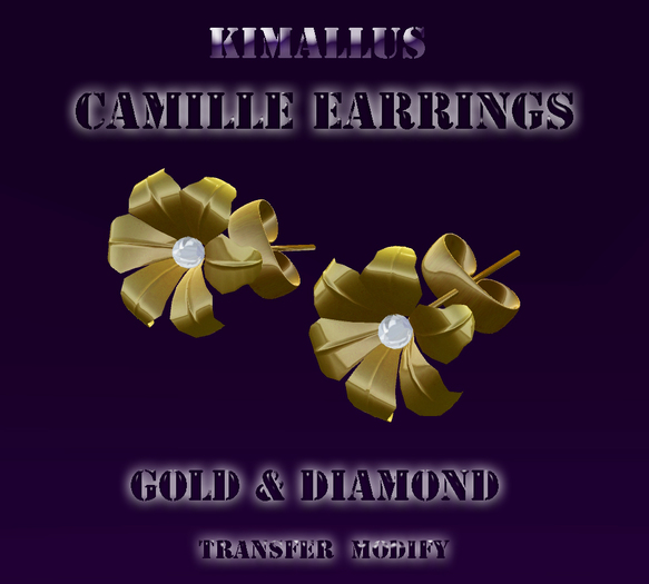 Camille Earrings Gold & Diamond