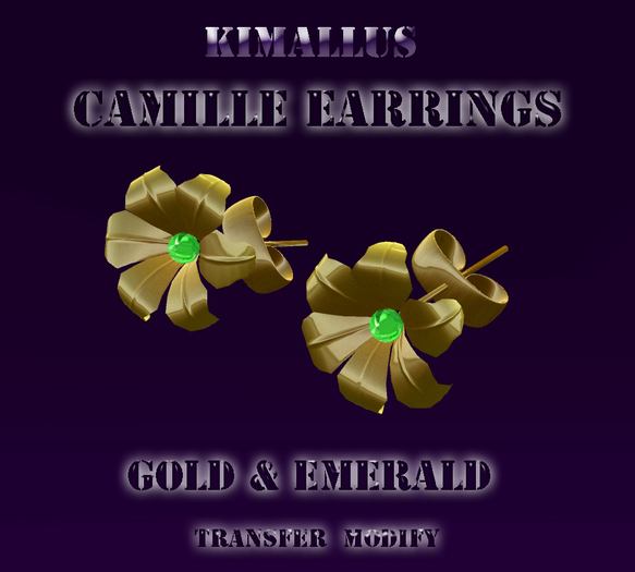 Camille Earrings Gold & Emerald