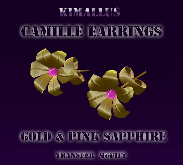 Camille Earrings Gold & Pink Sapphire