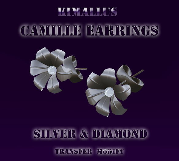 Camille Earrings Silver & Diamond