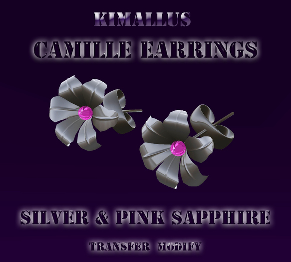 Camille Earrings Silver & Pink Sapphire