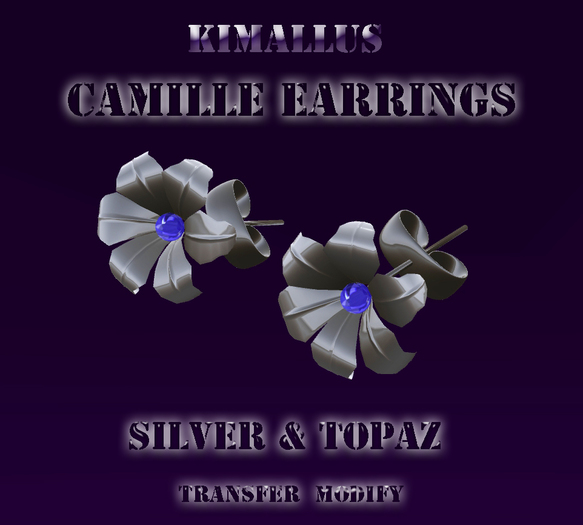 Camille Earrings Silver & Topaz
