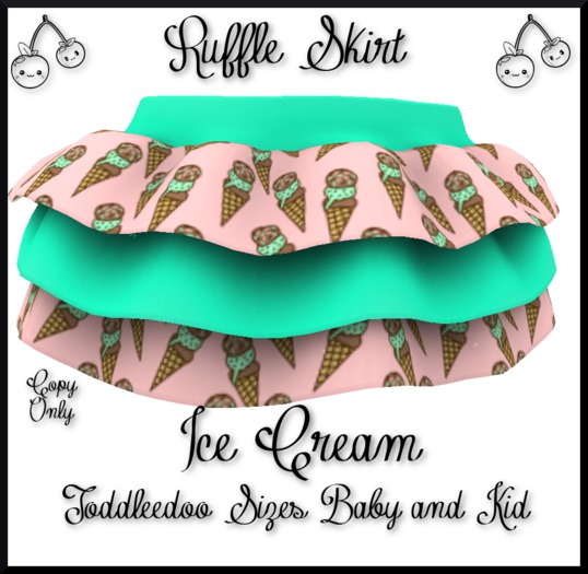 ~TCR~Kids~ Ruffle Skirt "Ice Cream"