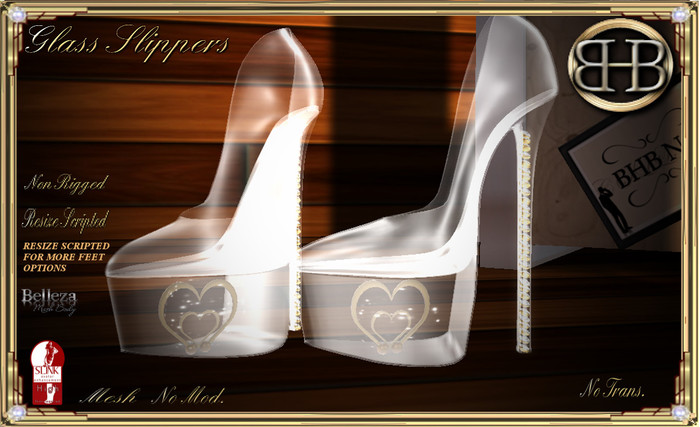 !!BHB!! {MELZA} GLASS SLIPPERS VC LOVER'S V1 HEELS