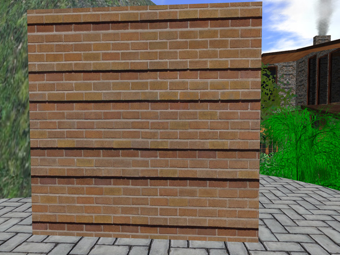 High Resolution Seamless Tan Ornamental Brick Wall Section with Full Perm Texture Included 5605