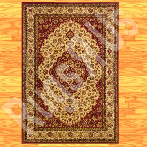Rug - Arabesque - Red - Cream - 001
