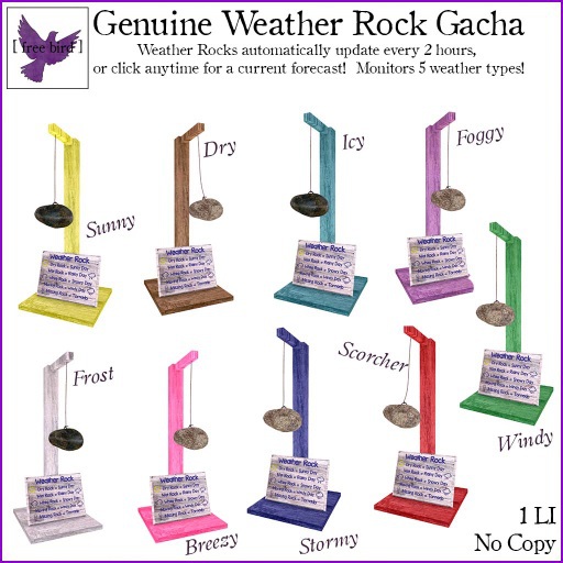 Second Life Marketplace - [ free bird ] Weather Rock - Sunny (bagged)