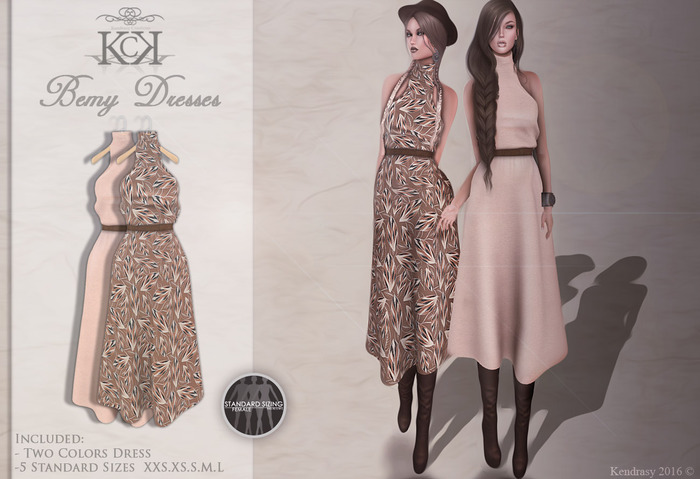 :::KC::: Bemy Dresses Beiges