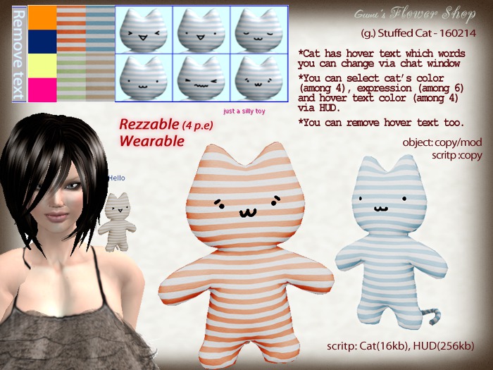 (g.) Stuffed Cat - 160214