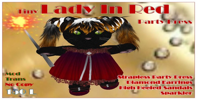 Tiny Lady in Red Party Dress 