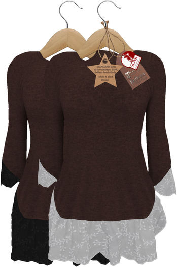 J.H.C *Kyra* Mesh Sweater with Blouse (BROWN)