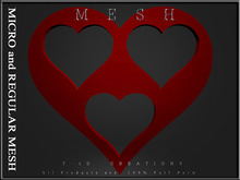 T-3D Creations [ Heart Frame 05 ] Micro and Regular MESH - Full Perm -