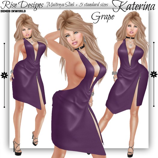 KATERINA DRESS GRAPE MAITREYA/SLINK/STANDARD AVATAR