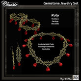 C&F Gemstone Jewelry Set - Ruby / Gold