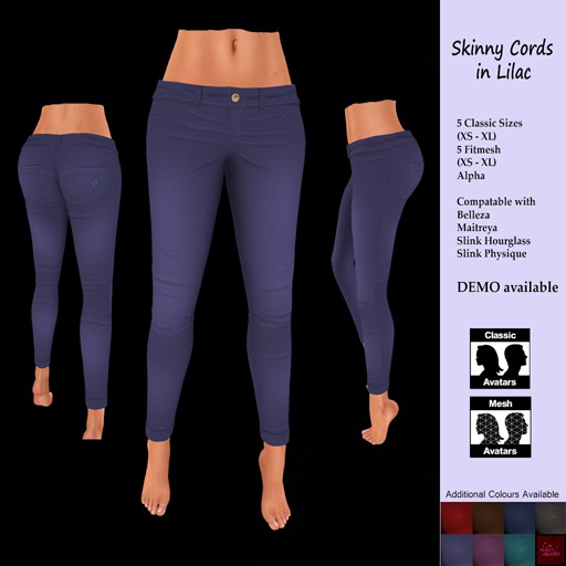 Lily's Locker - Skinny Cords - Blue BOXED
