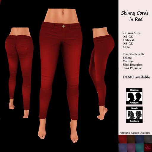 Lily's Locker - Skinny Cords - Blue BOXED