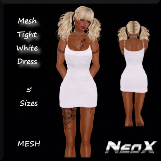 MESH TIGHT WHITE DRESS
