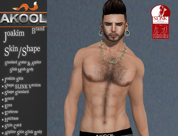 {Akool Brand} Joakim Skin/Shape & Applier SLINK Mesh Body