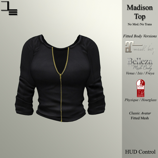 DE Designs - Madison Top - Black