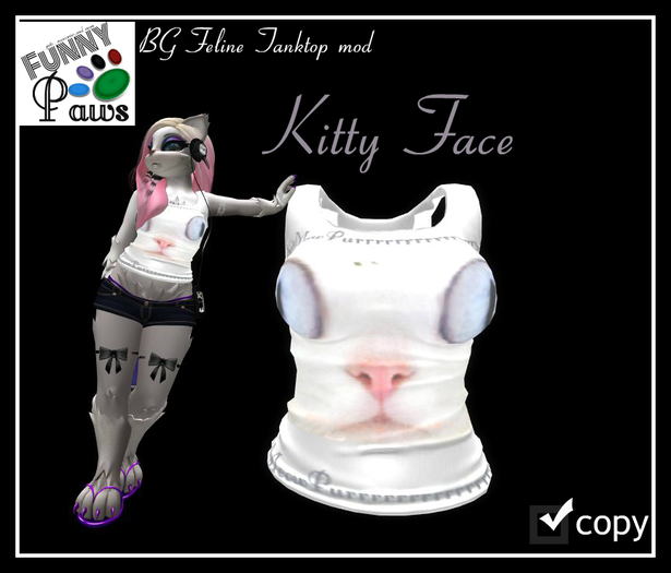 ~FP@ws! BG Feline Tanktop Mod Kitty Face