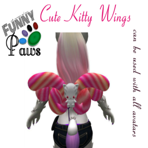 ~FP@ws! Cute Kitty Wings Pink