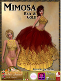 *Goddess* Mimosa Gown Red and Gold