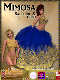 *Goddess* Mimosa Gown Sapphire and Gold
