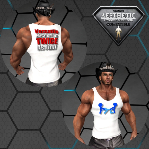 VERSATILE Tank Top (WHITE) - Fitted Mesh (BOXED)