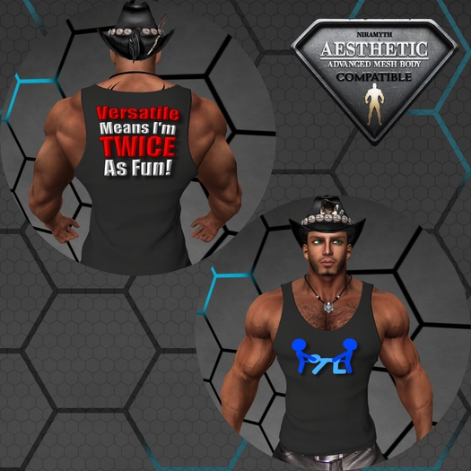 VERSATILE Tank Top BLACK - Fitted Mesh (BOXED)