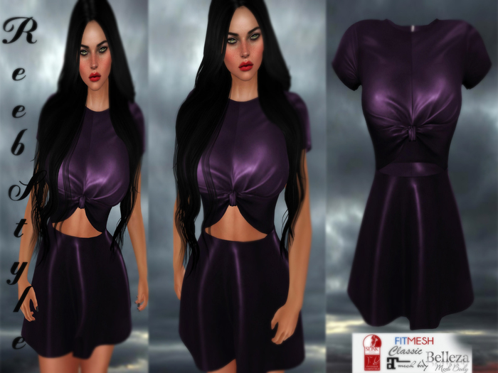 309-Reeb STyle Deniz Purple Dres