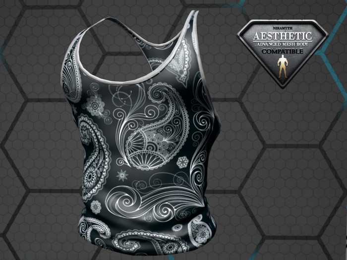 Black Paisley Tank Top (BOXED)
