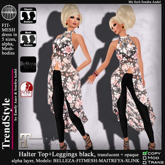 TrendStyle Halter Top+Leggings black