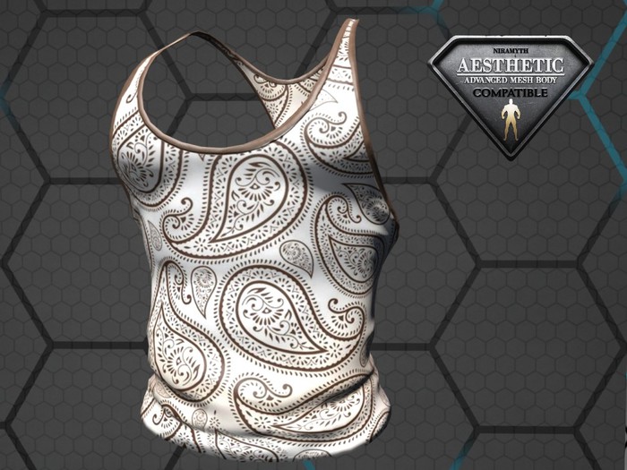 Cream Paisley Tank Top (BOXED)