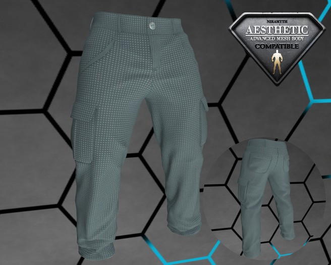 Second Life Marketplace Geo Green Dots Cargo Pants (BOXED)