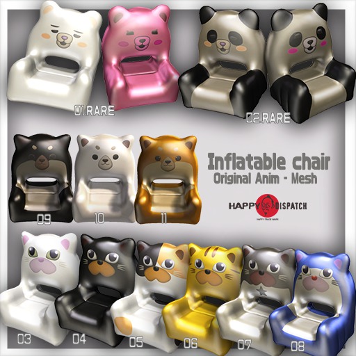 [HD]Inflatable chair -(9:dog-Black shiba inu) BOX
