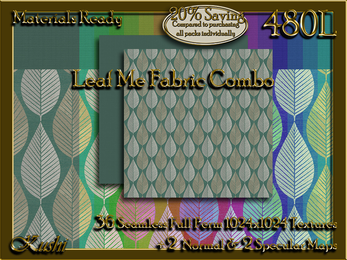 Leaf Me Combo Seamless Textures Materials Ready Full Perms 1024x1024
