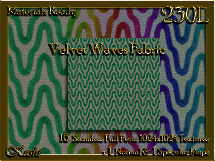 Velvet Waves Fabric Seamless Textures Materials Ready Full Perms 1024x1024