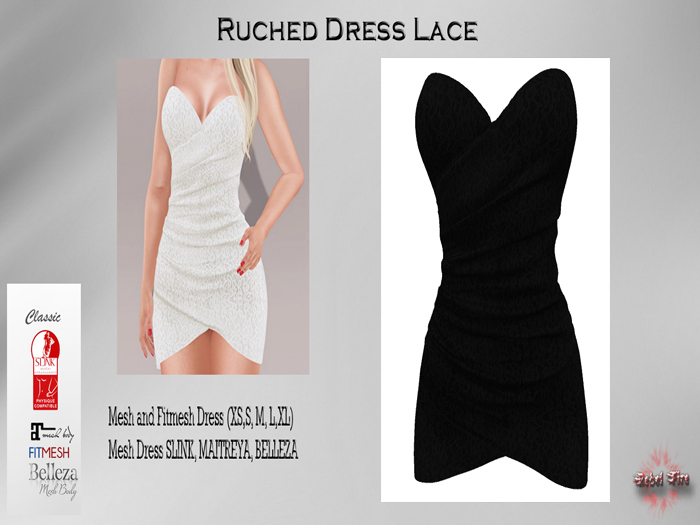 *Rebel Fire* Ruched Dress Lace black