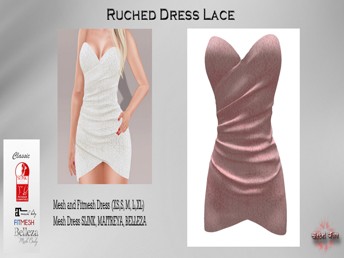 *Rebel Fire* Ruched Dress Lace pink
