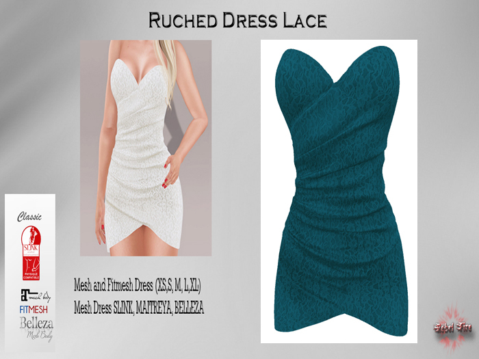 *Rebel Fire* Ruched Dress Lace teal