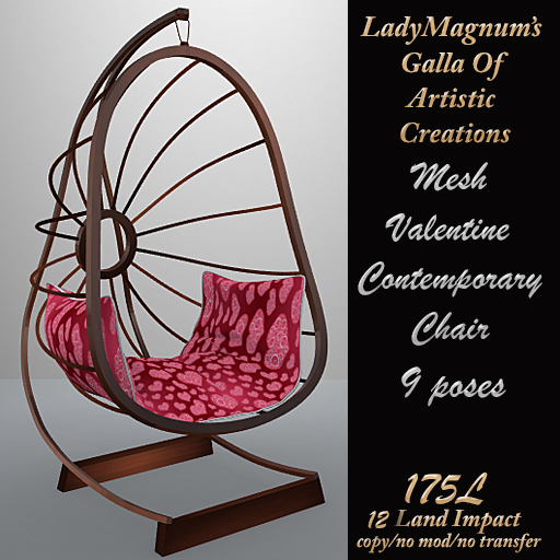 LadyMs Mesh Valentine Contemporary Chair - Hearts 5 Walnut